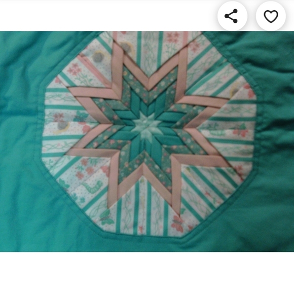 Folded Stars hand quilted bedspread blanket multi color full heavy unique burst - Picture 6 of 16